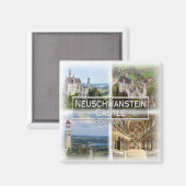 DE0112ヨーロッパ、ドイツ、ノイシュヴァンシュタイン城 マグネット (正面/裏面)