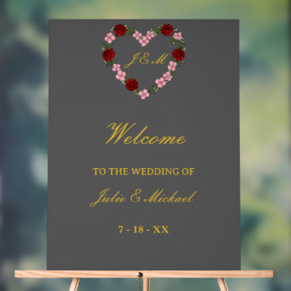 de bienvenue mariage gris アクリルサイン
