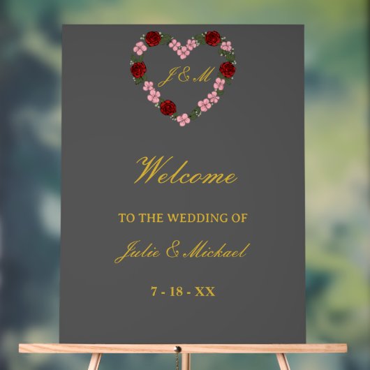de bienvenue mariage gris アクリルサイン (ニュートラル)