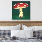  de casa de fada em formato de cogumelo キャンバスプリント (インサイチュ (寝室))