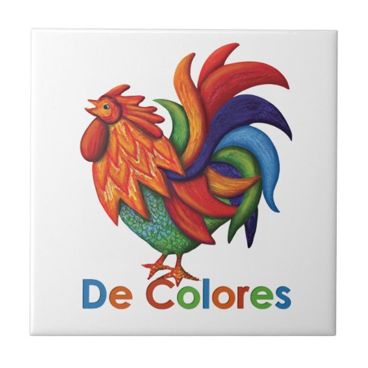 De Colores Roosterガロの陶磁器の写真のタイル タイル (正面)