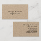 de Cuisine Rustic粋なMinimalist Chef 名刺 (正面/裏面)