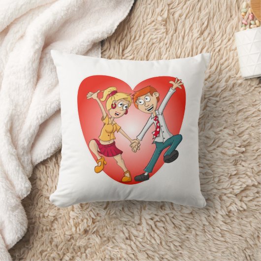 De dansende man en vrouw voor het Valentijn hart. クッション (ブランケット)