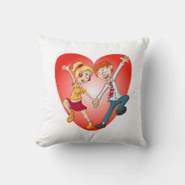 De dansende man en vrouw voor het Valentijn hart. クッション