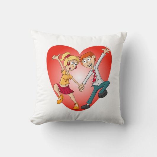 De dansende man en vrouw voor het Valentijn hart. クッション (正面)