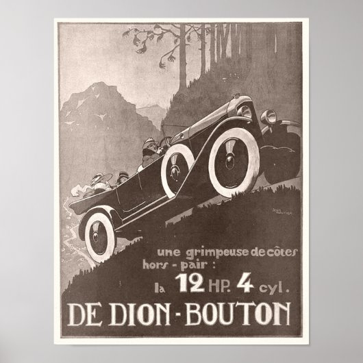De Dion Bouton Vintage Ad ポスター (正面)