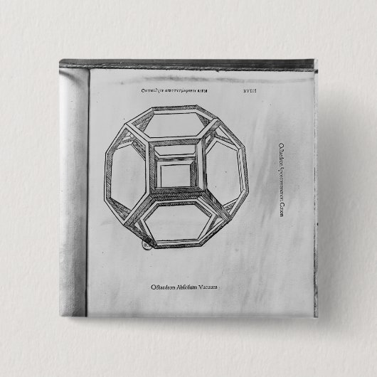 「De Divina Proportione'からの多面体、 缶バッジ (正面)