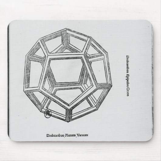 「De Divina Proportione'からのDodecahedron、 マウスパッド (正面)