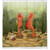 DE Duschvorhang Seepferdchen シャワーカーテン (正面)