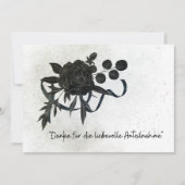 DE | Edle Trauer Danksagung Karte - Schwarze Rose (正面)