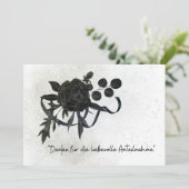 DE | Edle Trauer Danksagung Karte - Schwarze Rose (スタンド正面)