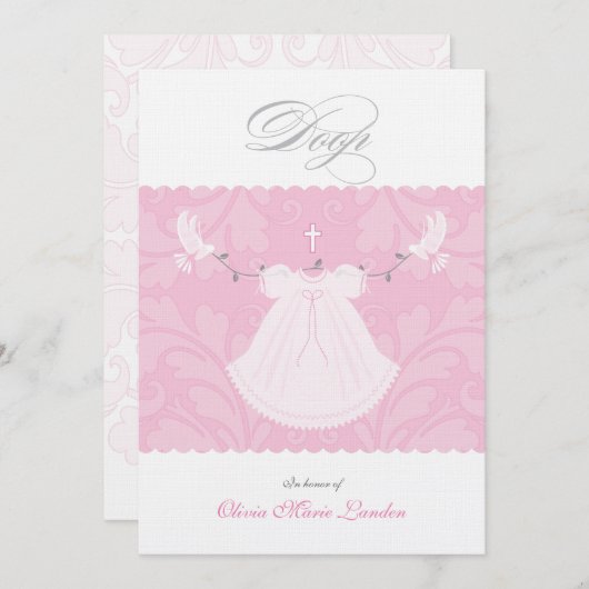 De elegante Uitnodiging van het Doopsel van het Me 招待状 (正面/裏面)