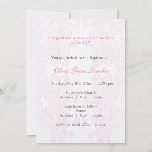 De elegante Uitnodiging van het Doopsel van het Me 招待状 (裏面)