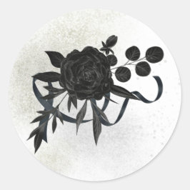  DE | EN | FR | Trauersiegel -  Schwarze Rose ラウンドシール