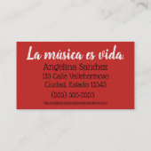 de Flauta Tutor 名刺 (裏面)