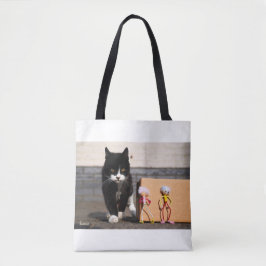 De Fubby's verstoppen zich voor de kat Ping. トートバッグ