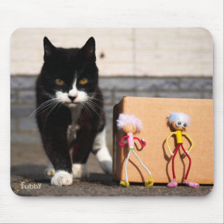 De Fubby's verstoppen zich voor de kat Ping. マウスパッド