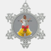 DE/GB Baumschmuck /Christmas tree ornament スノーフレークピューターオーナメント (正面)