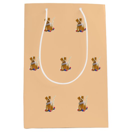 DE/GB Geschenktüte Hund/Gift bag dog ミディアムペーパーバッグ (正面)