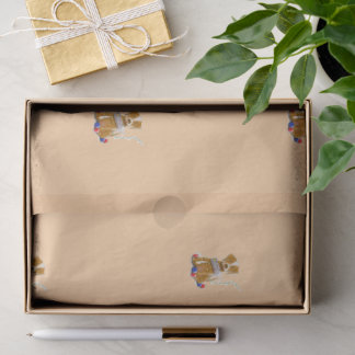 DE/GB Seidenpapier Hund/Tissue paper dog 薄葉紙