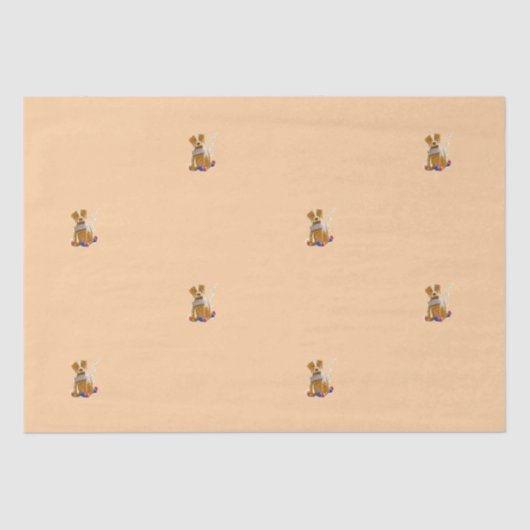 DE/GB Seidenpapier Hund/Tissue paper dog 薄葉紙 (正面)