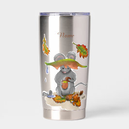 DE/GB Thermobecher/Thermal mug Herbst/Fall Maus 保温保冷タンブラー