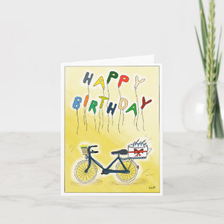 DE Glückwunschkarte Fahrrad mit Ballons カード