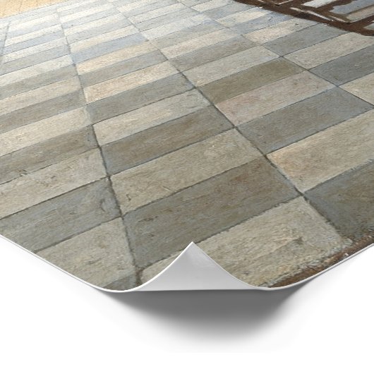 De Hooch – 日に照らされた部屋のカードプレーヤー ポスター (角)