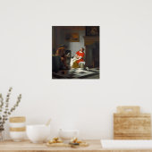 De Hooch – 男読の女性への手紙 ポスター (キッチン)