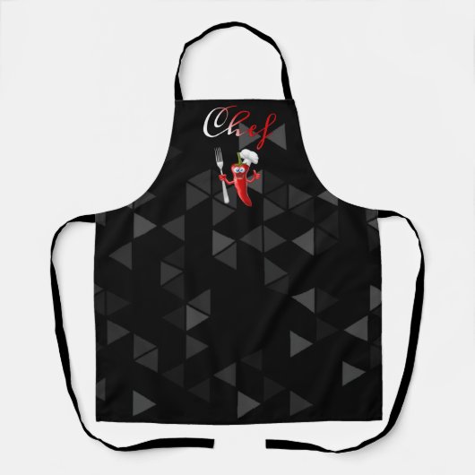 de jefe de cocina guindilla gracioso エプロン (正面)