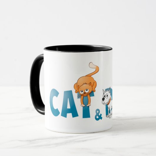 De kat en de hond. koffiemok マグカップ (正面左)