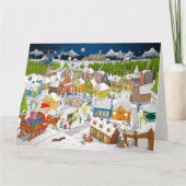 De kerstman arriveert in het dorp カード (正面)