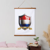 de Koning Netherlands Surname Shield 吊り下げ型タペストリー (寝室)