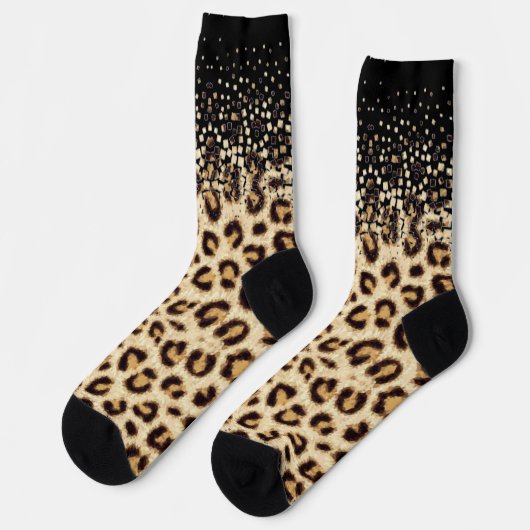 de leopardo granulado ソックス (左)