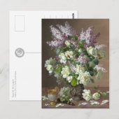 De LongpreバラとLilacs CC0600フラワーポストカード ポストカード (正面/裏面)