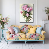 De Longpre Pink Roses Bumblebees 1899 ポスター