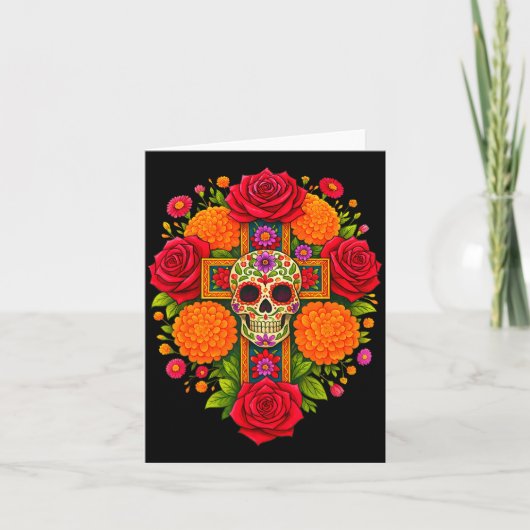 De Los Muertos Day Of The Dead Sugar Skull Christi カード (正面)