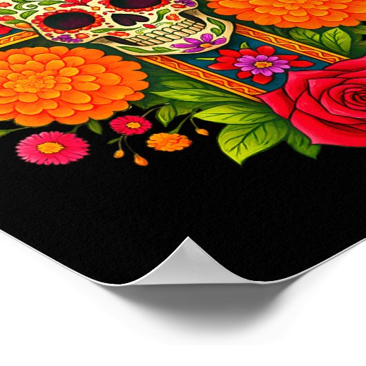 De Los Muertos Day Of The Dead Sugar Skull Christi ポスター (角)