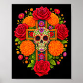 De Los Muertos Day Of The Dead Sugar Skull Christi ポスター (正面)
