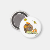 DE Magnet Herbst Igel mit Kürbis マグネット (正面/裏面)