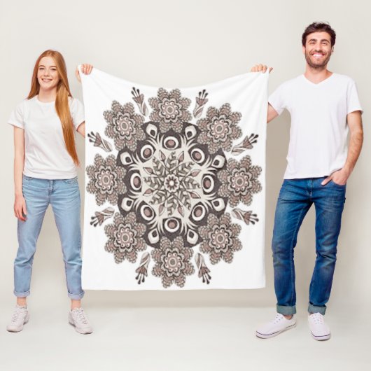  de mandala color marrón フリースブランケット (インサイチュ)