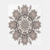  de mandala color marrón フリースブランケット (正面)