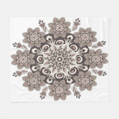  de mandala color marrón フリースブランケット (正面(横))