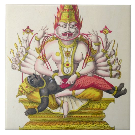 de Marlet (色のlitho)が刻むNarasimha タイル (正面)