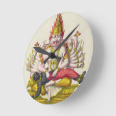 de Marlet (色のlitho)が刻むNarasimha ラウンド壁時計 (傾斜)