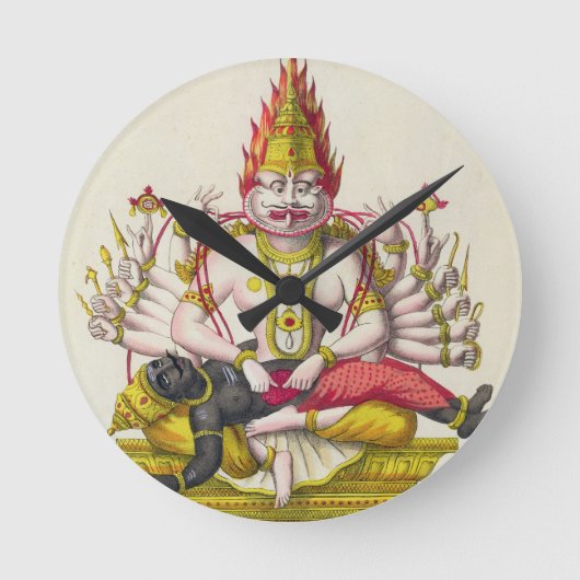 de Marlet (色のlitho)が刻むNarasimha ラウンド壁時計 (正面)