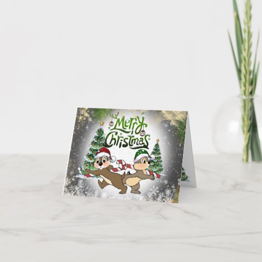 de Navidad con ardillas divertidas カード (正面)