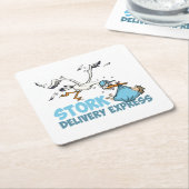 De ooievaar bezorg express スクエアペーパーコースター (アングル)