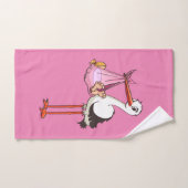 De ooievaar en het baby meisje ハンドタオル (ハンドタオル)