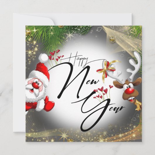 de papá Noel con brillo カード (正面)